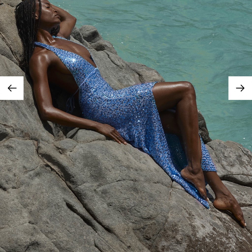 Monday Swimwear Crochet Sequin Dress (Size Medium)